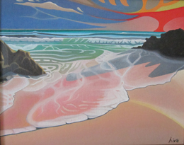 浜辺の夕暮れ